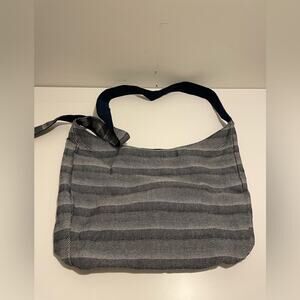 Thirty-One Brand Retro Metro Navy Striped Hobo Cross Body Bag